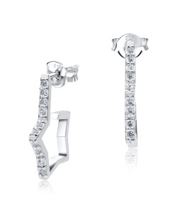 Star Blink CZ Silver Ear Stud STS-3217